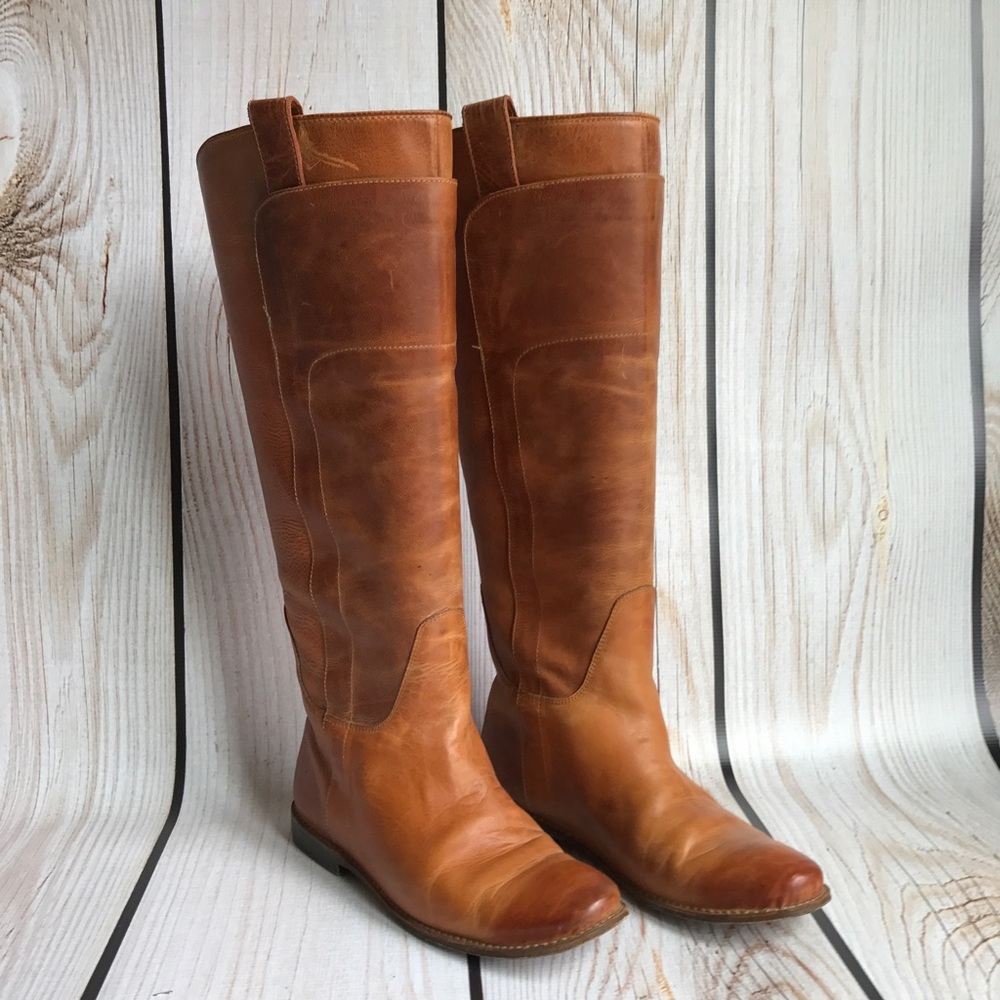 Frye Paige Tall Riding Boot, Saddle color, size 7.